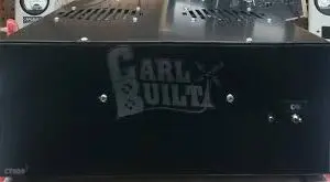 A black box with the words " carl built " written on it.