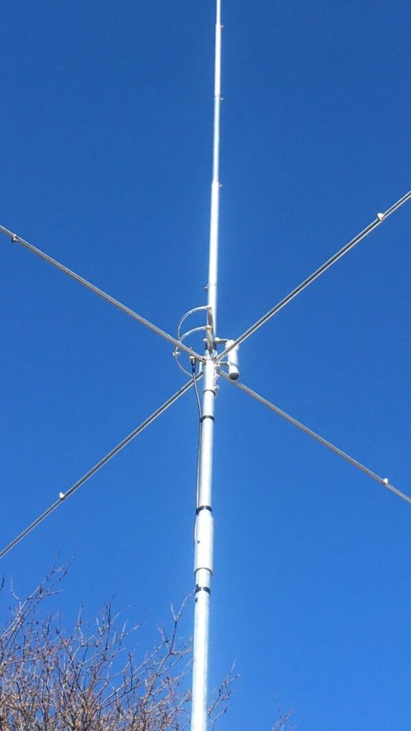 A close up of the top of a metal pole