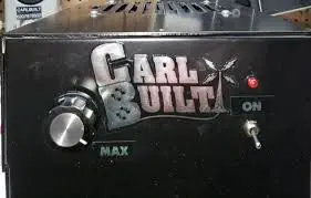 A close up of the name carl built on a box