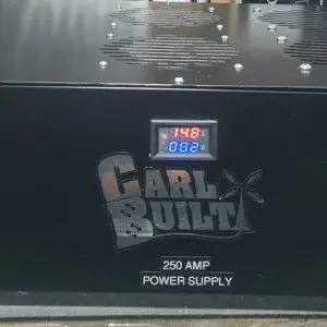 A black box with the words " carl built " on it.