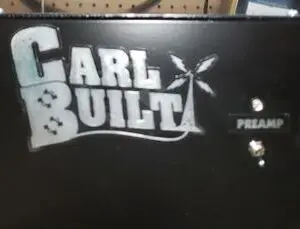 A black box with the name " carl built ".