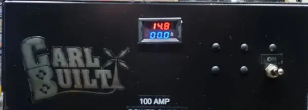 A close up of the power consumption display on a black box