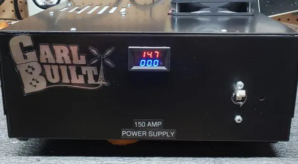 A power supply with an led display on it.