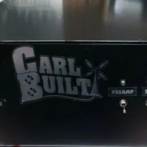 A black box with the words carl built on it.